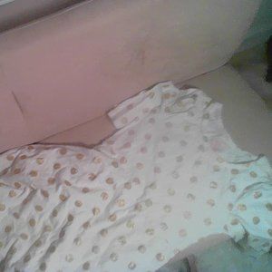 White Kids dress with glitter gold dots